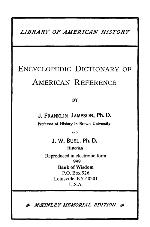 (image for) Encyclopedic Dictionary of American Reference, Vol. 2 of 2 Vols.